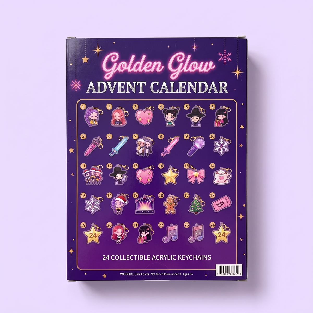 Golden Glow K-Pop Advent Calendar — 24 Collectible Keychains
